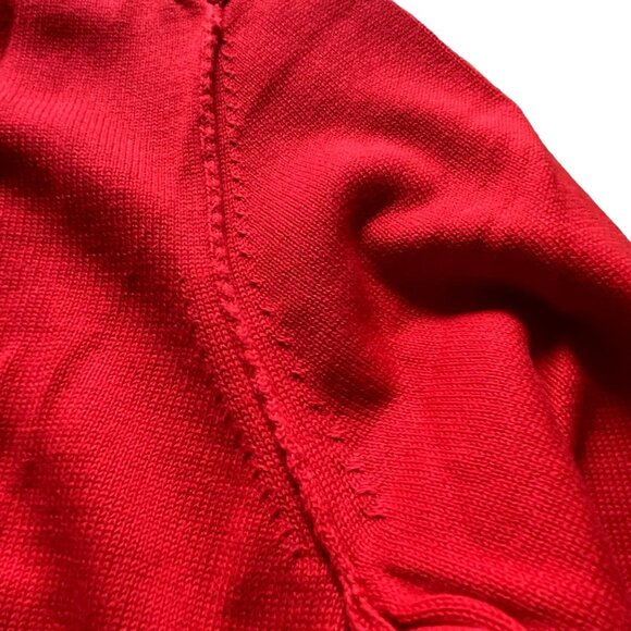 Mens Express Button Down Cardigan Red Knit Sweater Size XL Pockets u - Picture 8 of 8
